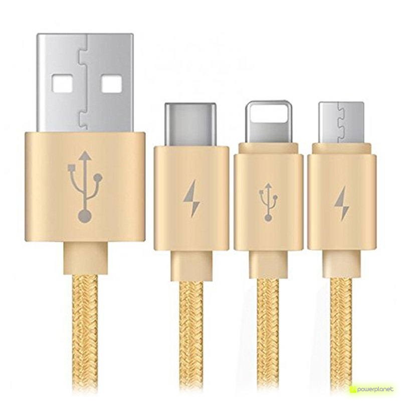 Cable USB Tipo C+Micro+Ligthtning