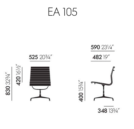 Eames Aluminium Chair EA-105,107,108