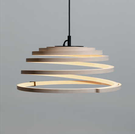 Lámpara de laminado en madera de abedul Aspiro producida por Secto Design