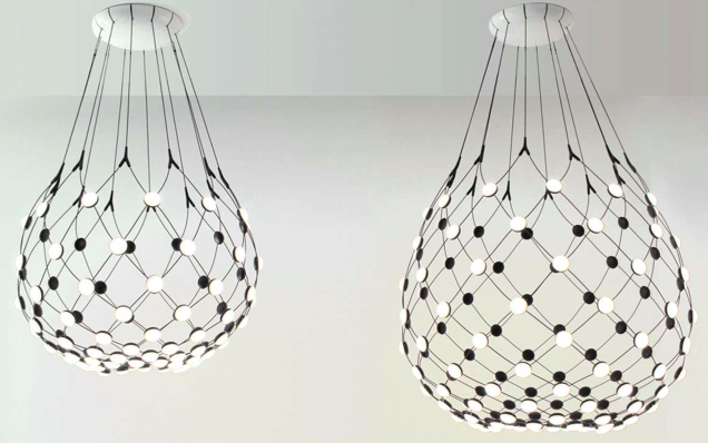 medidas de lampara de diseño de la marca luceplan mesh