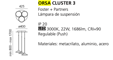 Lámpara ORSA / CLUSTER