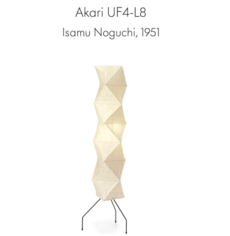 Lampara lámpara Akari UF4-L8 de Isamu Noguchi
