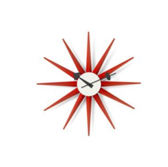 Reloj sunburst rojo de Vitra diseño de George nelson