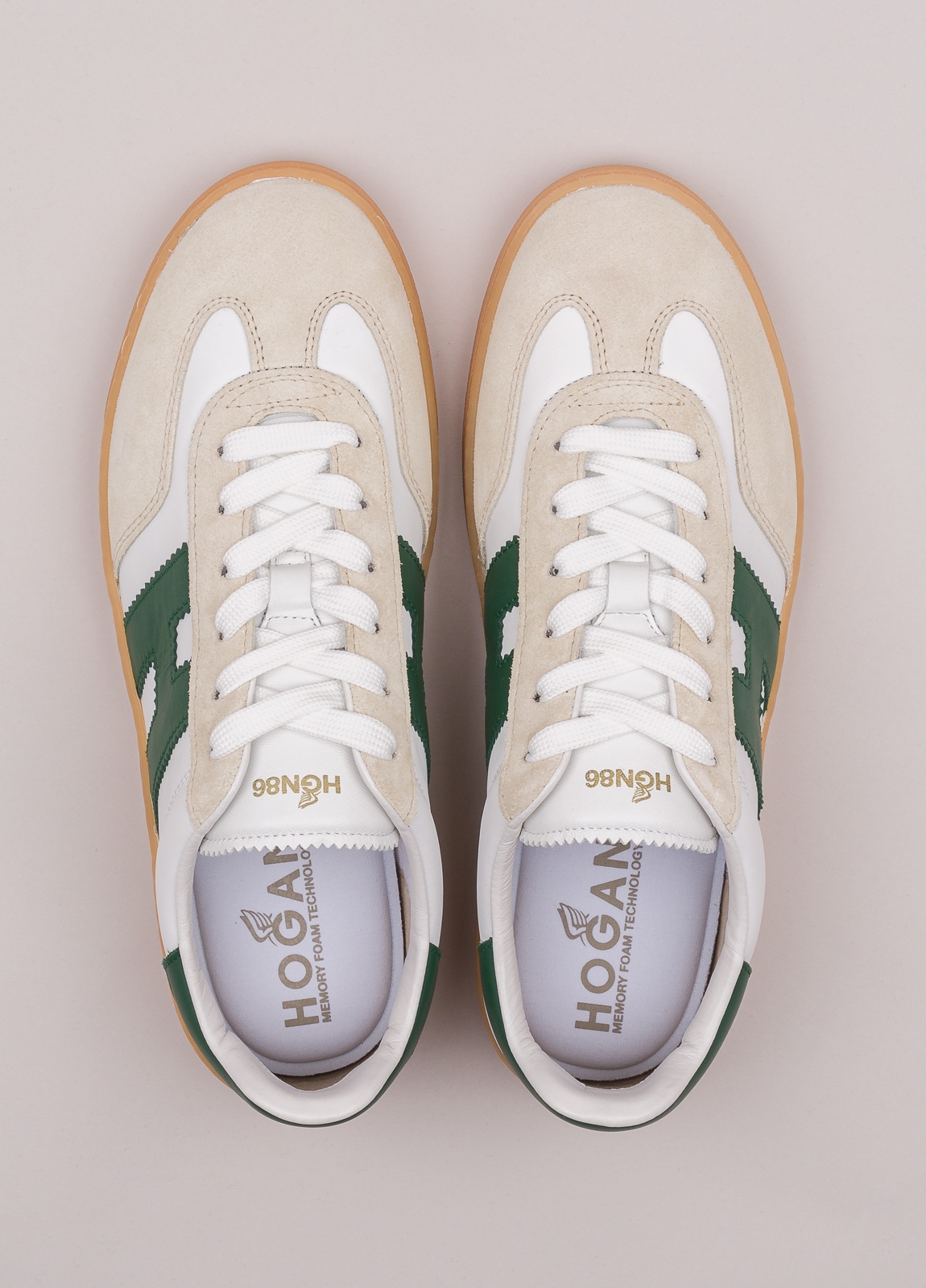 Zapatillas deportivas HOGAN color blanco, beige y verde - Ítem1