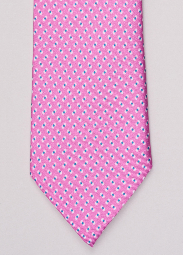Corbata FUREST COLECCIÓN color rosa con microdibujo 