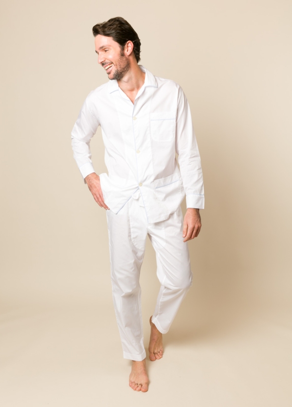 Pijama largo FUREST COLECCIÓN blanco con funda