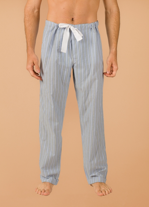 Pantalón largo de Pijama FUREST COLECCIÓN rayas azul y verde con funda incluida