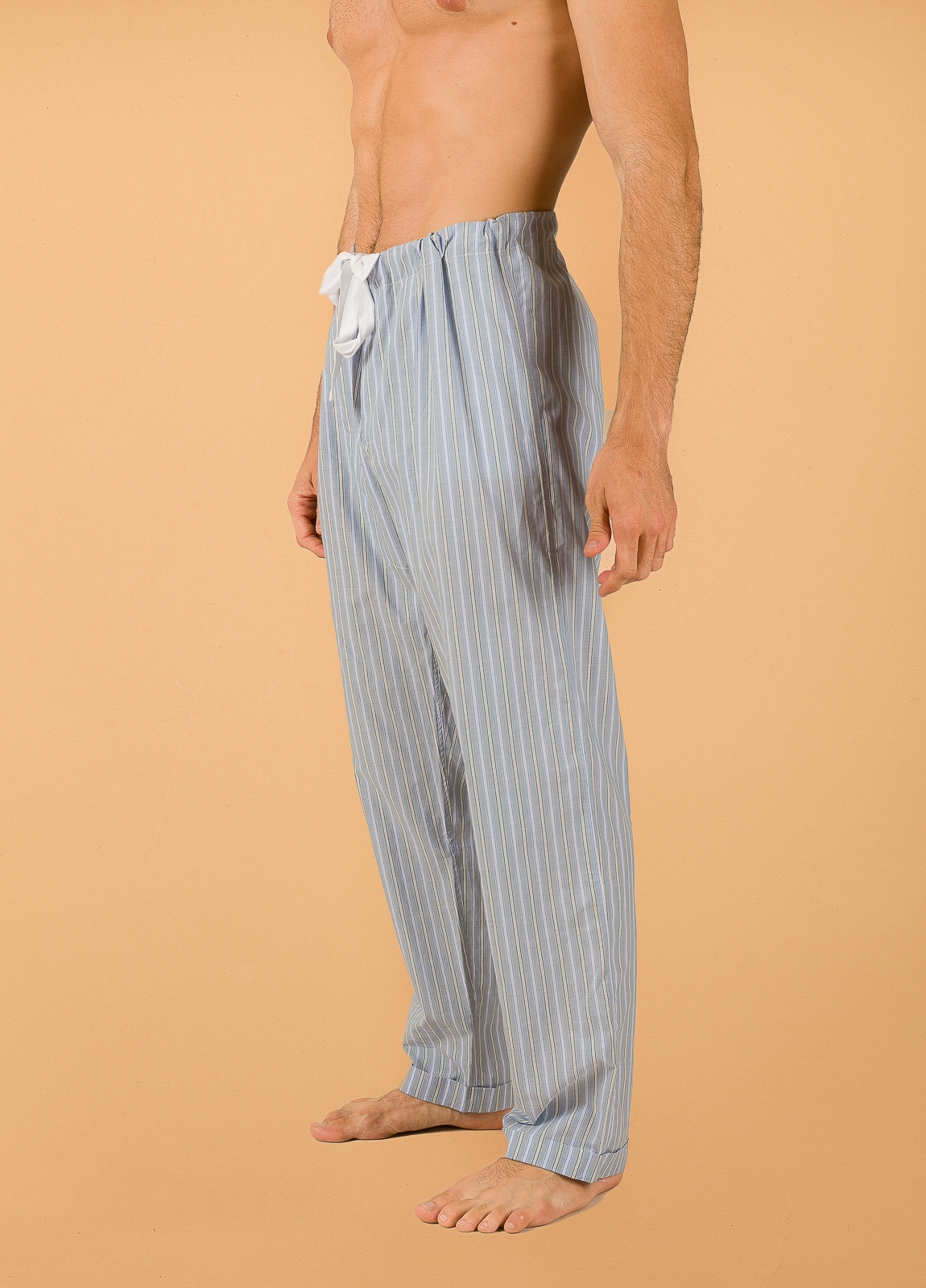 Pantalón largo de Pijama FUREST COLECCIÓN rayas azul y verde con funda incluida - Ítem3