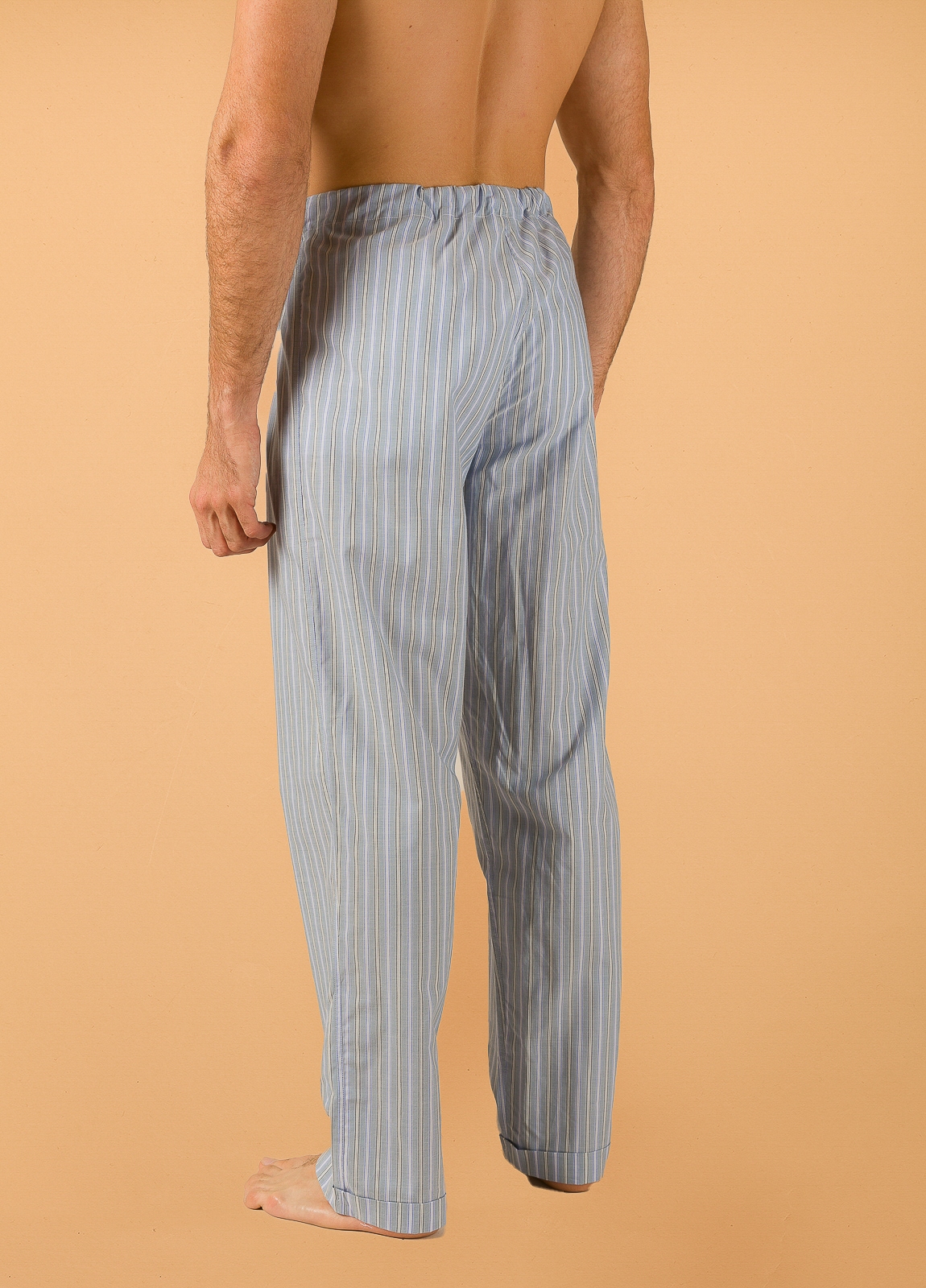 Pantalón largo de Pijama FUREST COLECCIÓN rayas azul y verde con funda incluida - Ítem1