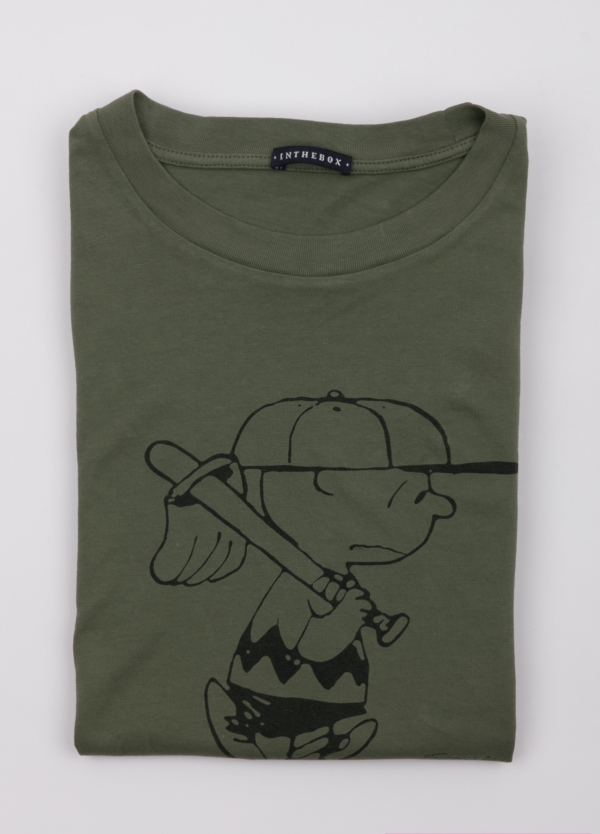 Camiseta IN THE BOX Charlie Brown kaki