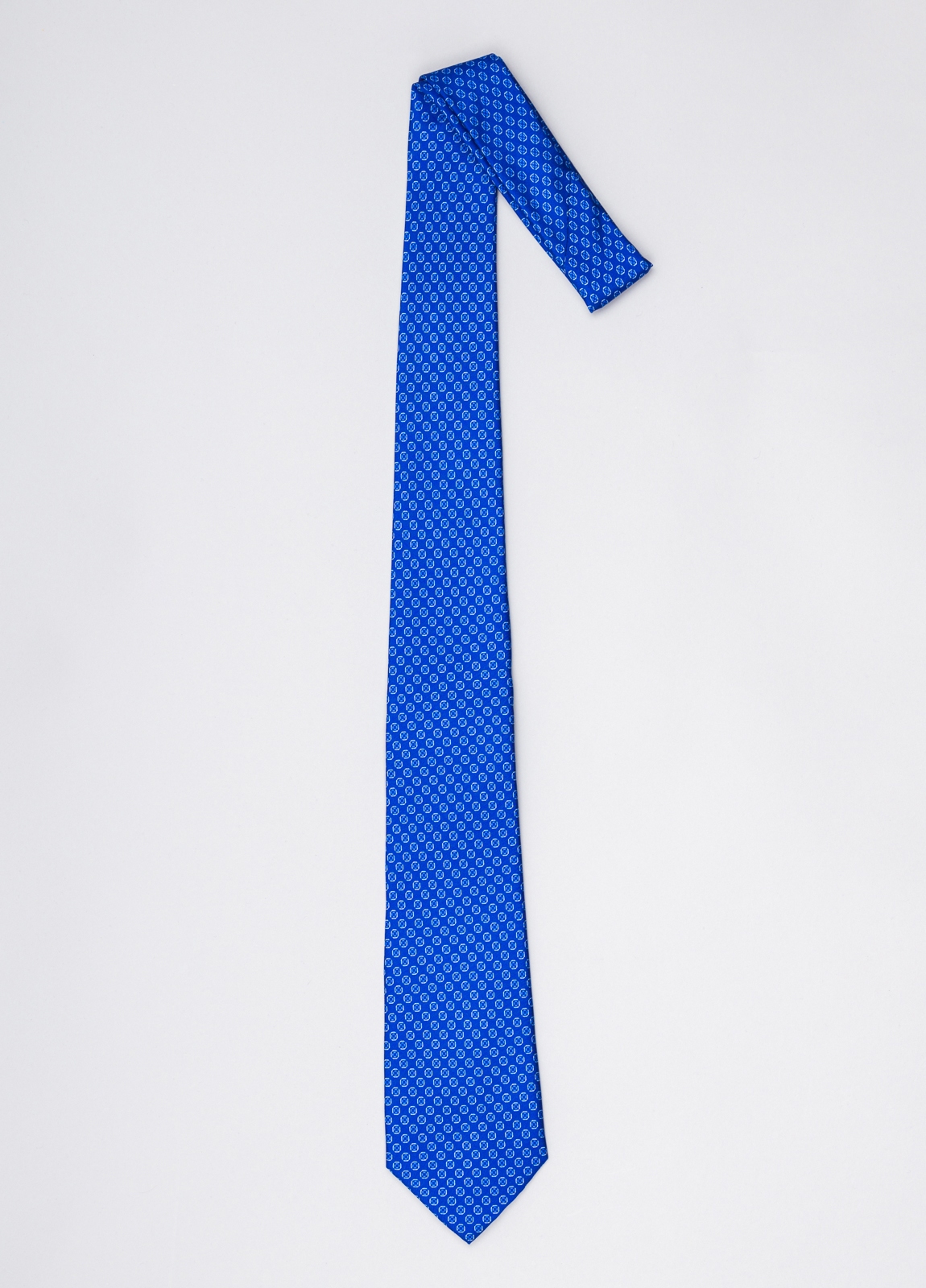 Corbata FUREST COLECCIÓN color azulón con dibujo geométrico - Ítem1