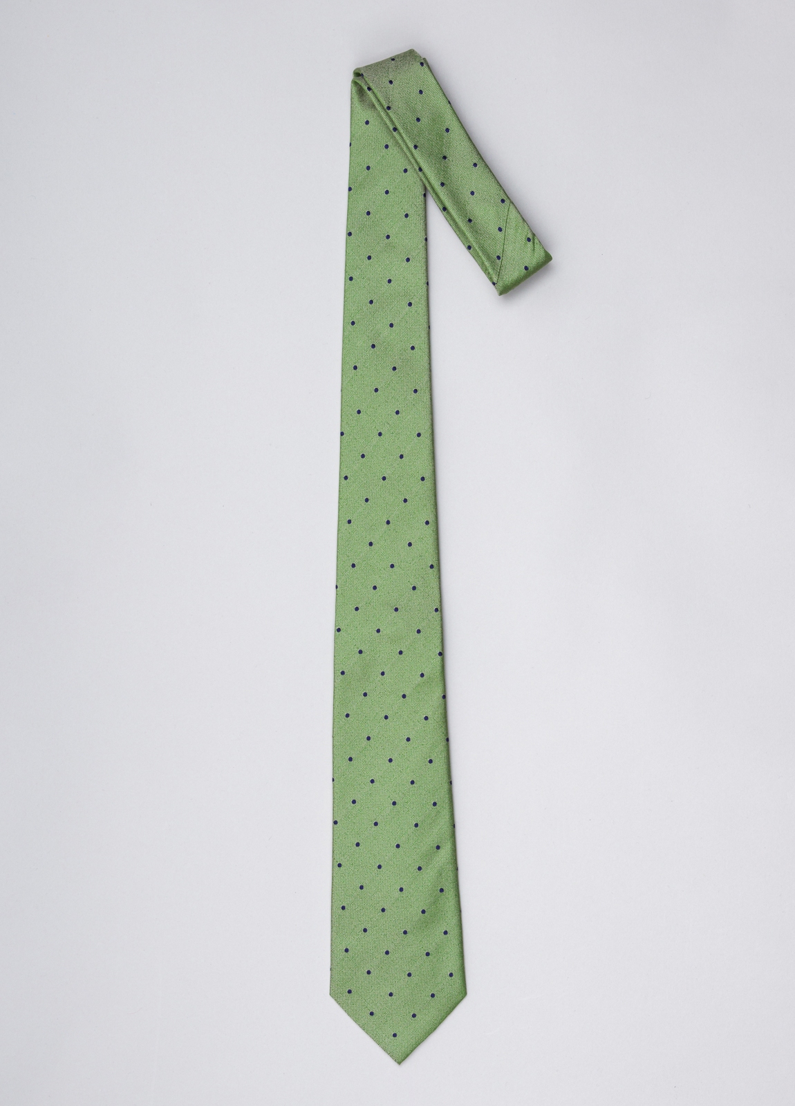Corbata FUREST COLECCIÓN color verde con topito azul - Ítem1