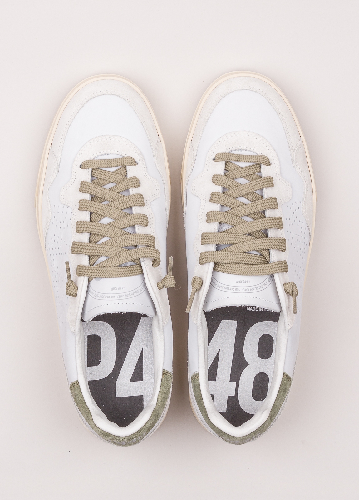Sneaker P448 blanca y kaki - Ítem1