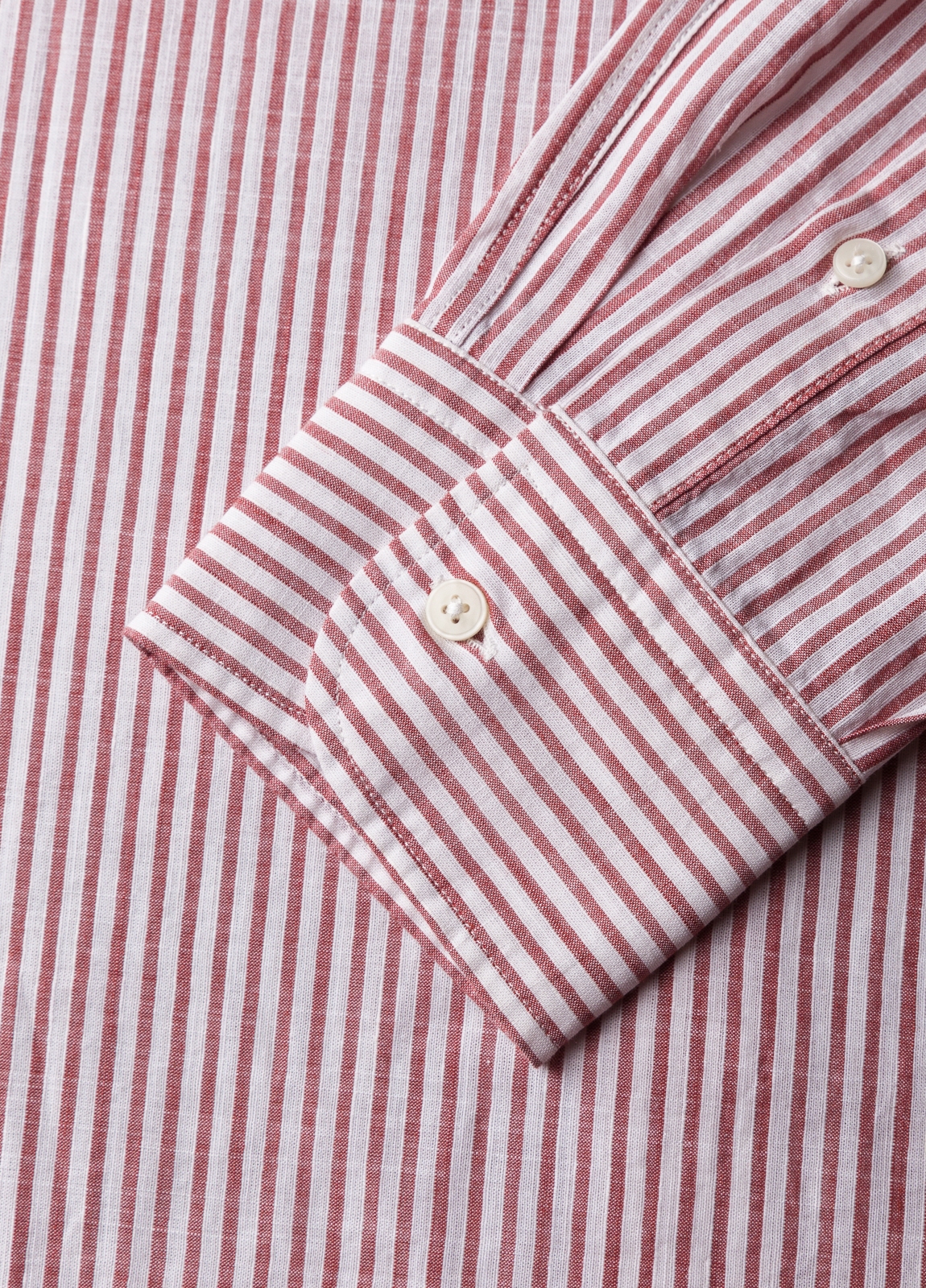 Camisa sport FUREST COLECCIÓN algodón y lino rayas color rojo - Ítem2
