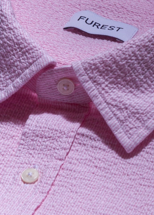 Camisa sport FUREST COLECCION manga corta micro raya rosa