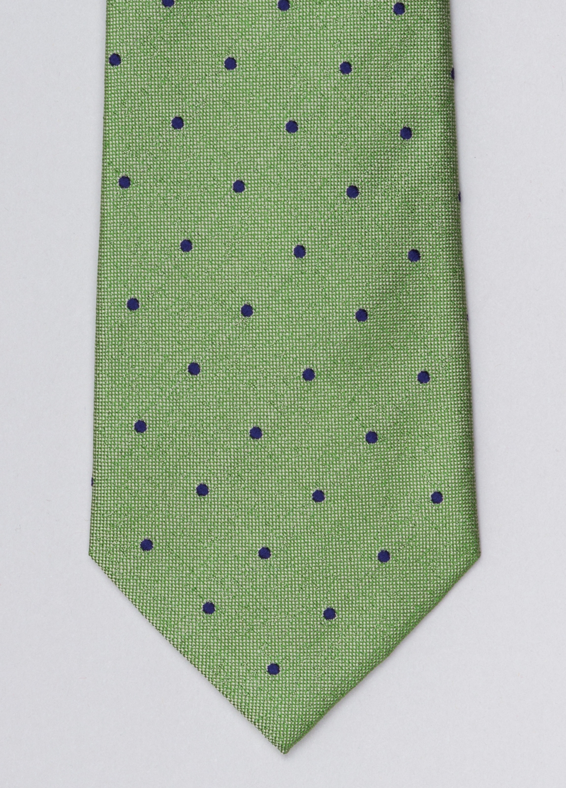 Corbata FUREST COLECCIÓN color verde con topito azul