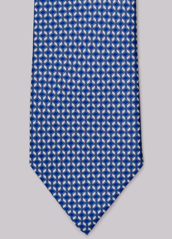 Corbata FUREST COLECCIÓN color azul con dibujo geométrico
