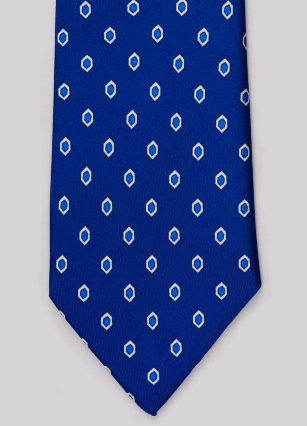 Corbata FUREST COLECCIÓN color azul tinta con dibujo geométrico