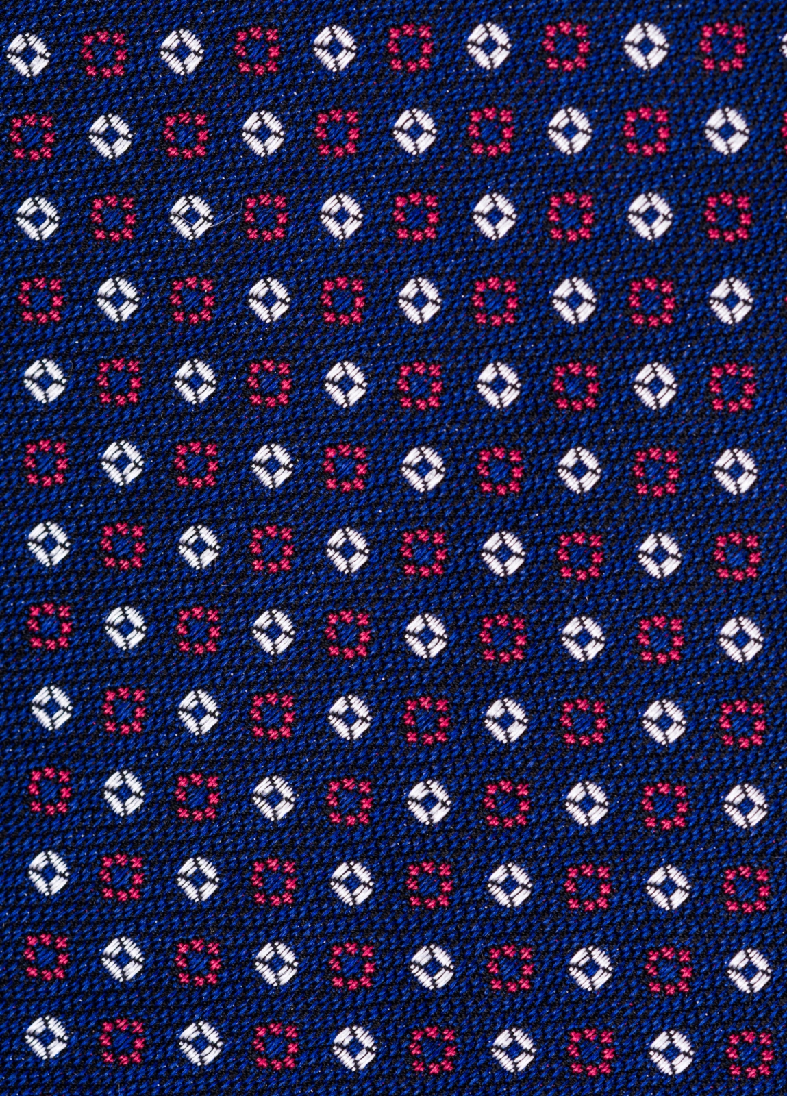 Corbata FUREST COLECCIÓN color azul con dibujo geométrico blanco y rojo - Ítem2