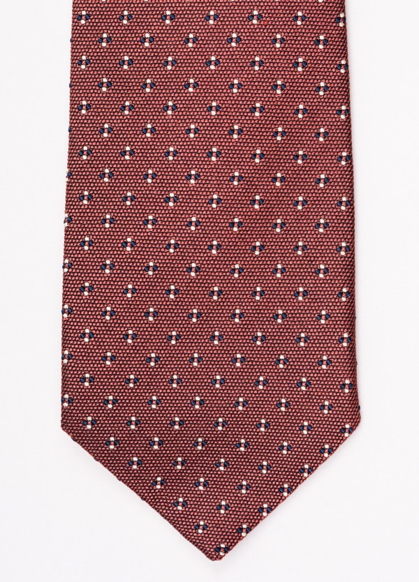 Corbata FUREST COLECCIÓN color teja con micro dibujo
