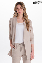 Levita beige mujer manga 3/4 fruncida