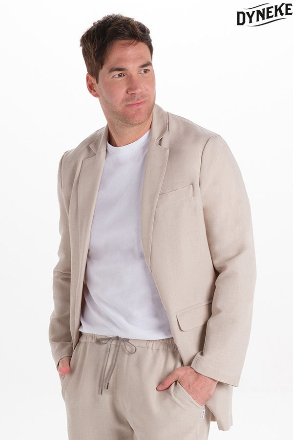 Chaqueta levita hombre beige