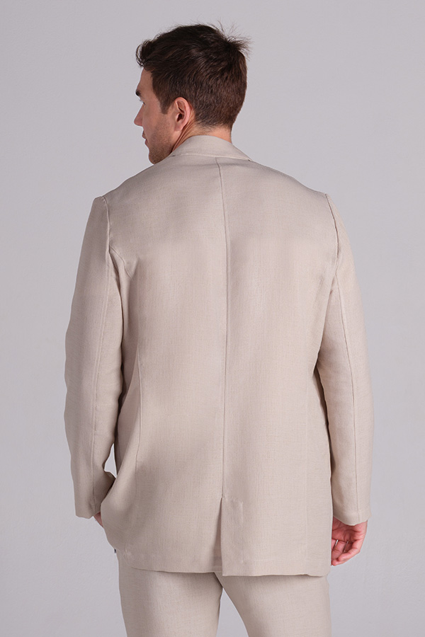 Chaqueta levita hombre beige 4