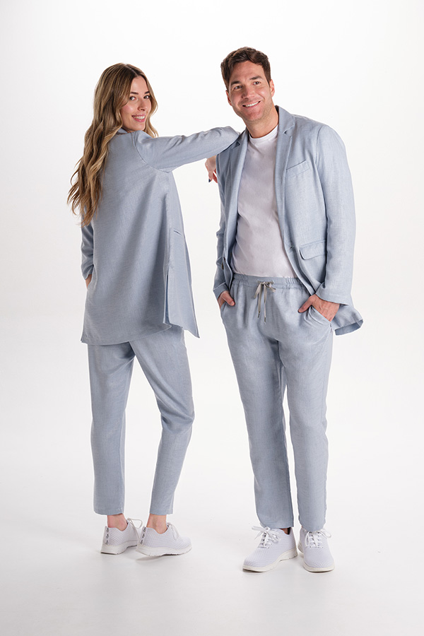 Chaqueta levita hombre celeste 3