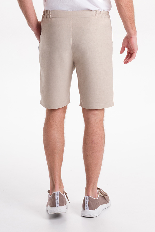 Bermuda unisex beige con cordón. 1