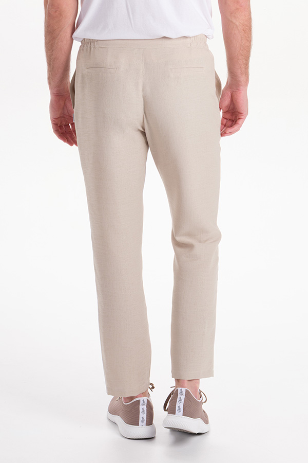 Pantalón unisex beige con cordón 4