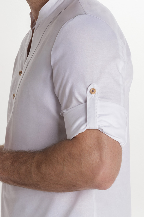 Camisa unisex pecherin botón madera. 2