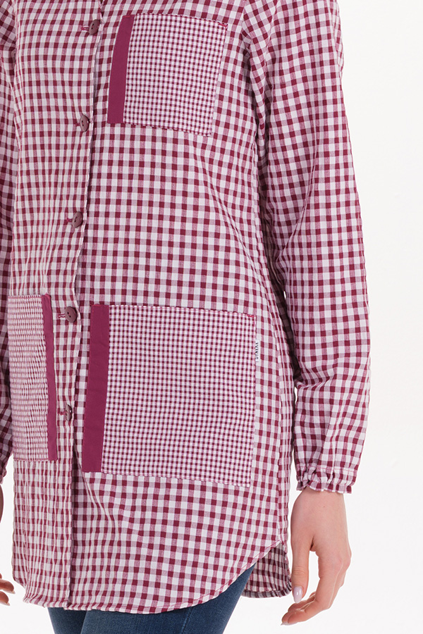 Bata maestra tapeta bolsillos berenjena 2