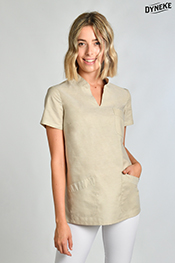 Casaca beig cuello mao