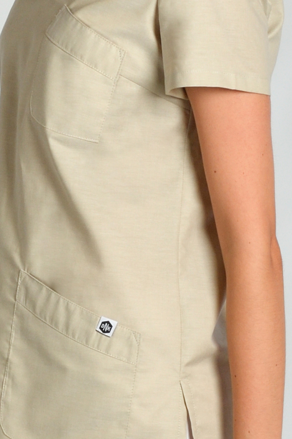 Casaca beig cuello mao