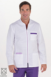 Chaqueta hombre sarga elástica contraste malva m/l