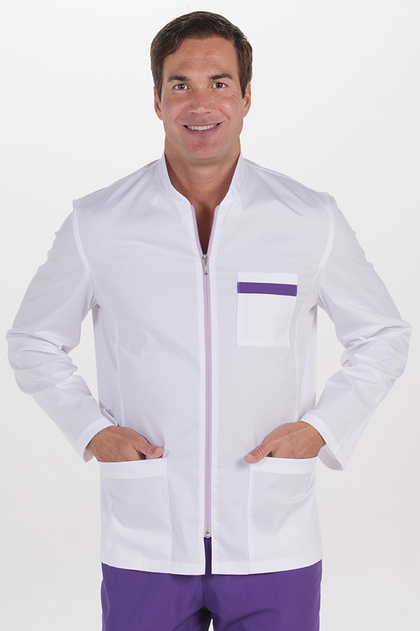 Chaqueta hombre sarga elástica contraste malva m/l 1