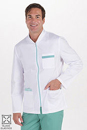 Chaqueta hombre sarga elástica contraste verde m/l