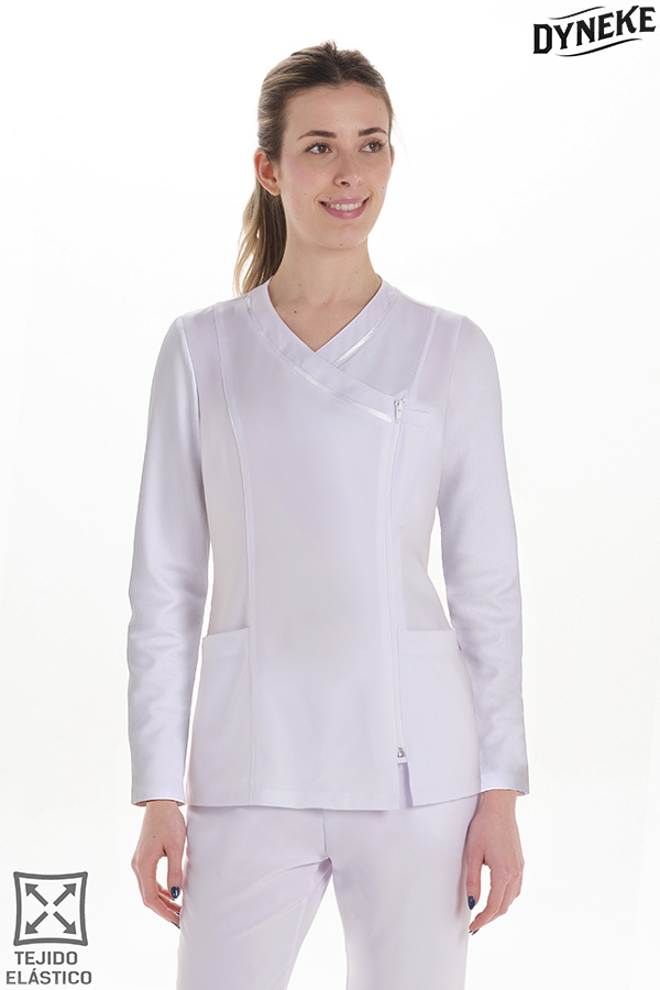 Chaqueta m/L microfibra elástica blanca