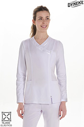 Chaqueta m/L microfibra elástica blanca