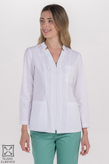 Chaqueta m/l elástica mujer blanca
