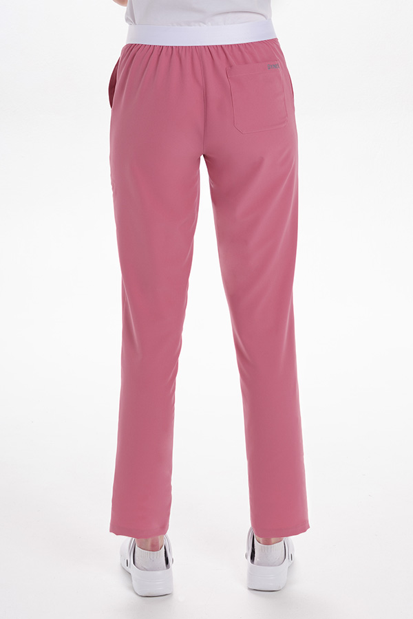 Pantalón elástico rosa goma vista atrás. 2
