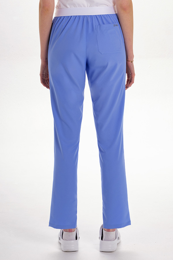 Pantalón elástico azul goma vista atrás. 2