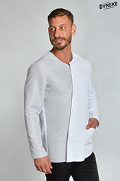 Chaqueta hombre asimétrica gris perla