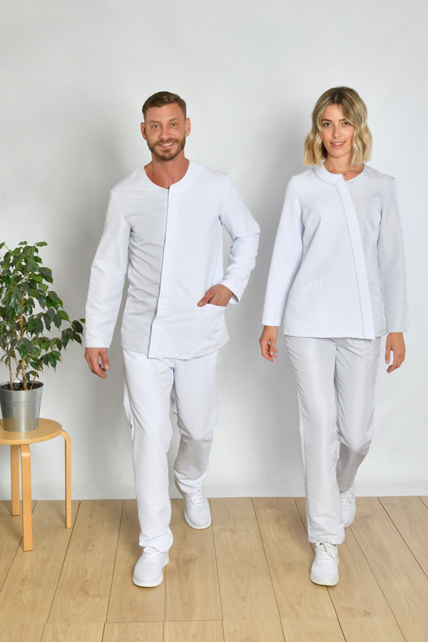 Chaqueta hombre asimétrica gris perla 4