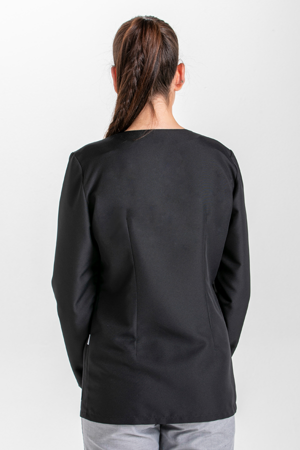 Chaqueta m/l corchetes microfibra negra 1