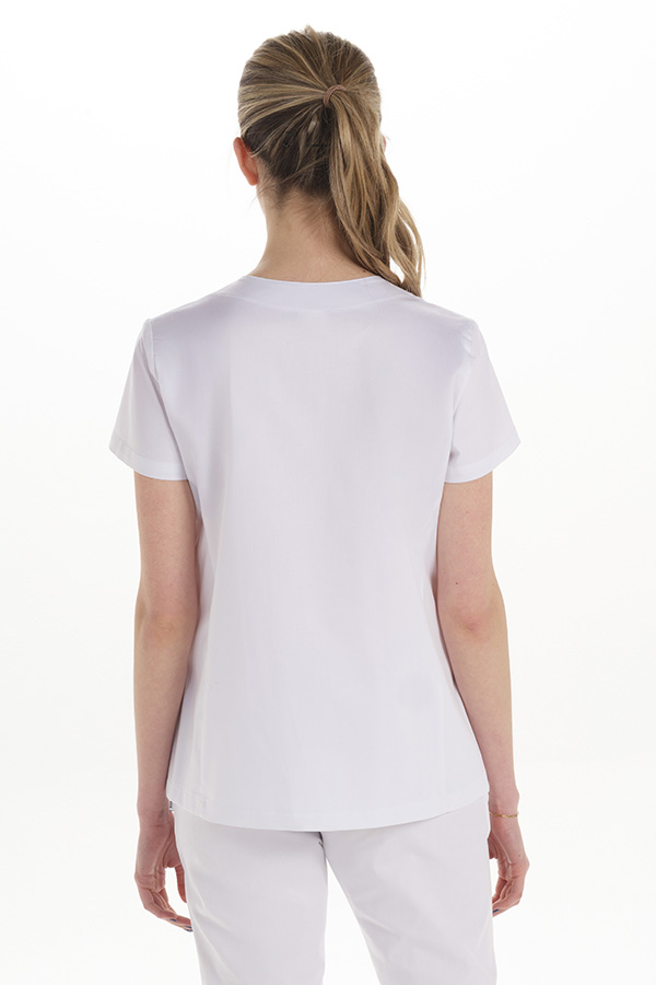 Casaca blanca con trabillas raso. 1