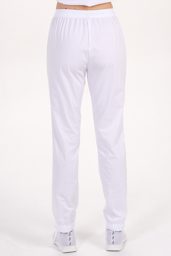 Pantalón goma tobillo elástico blanco 1