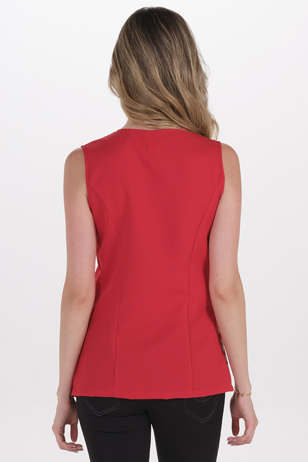 Chaqueta s/m roja amapolas 2