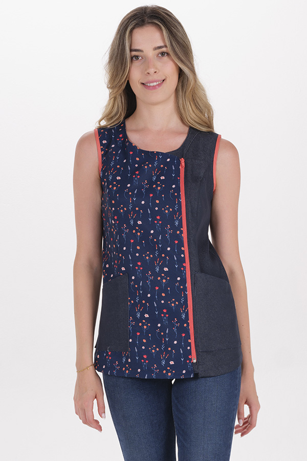 Chaqueta s/m tejana flores