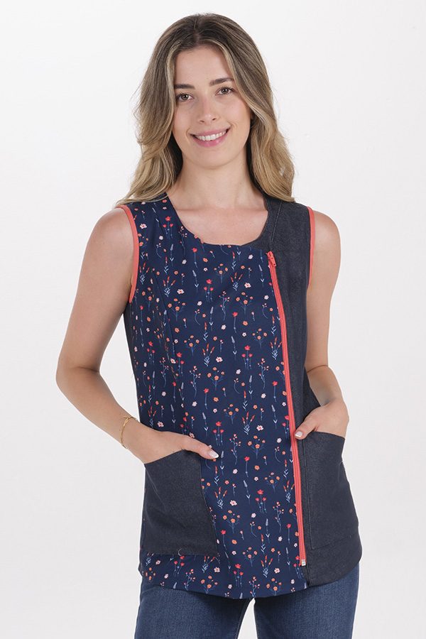 Chaqueta s/m tejana flores 1